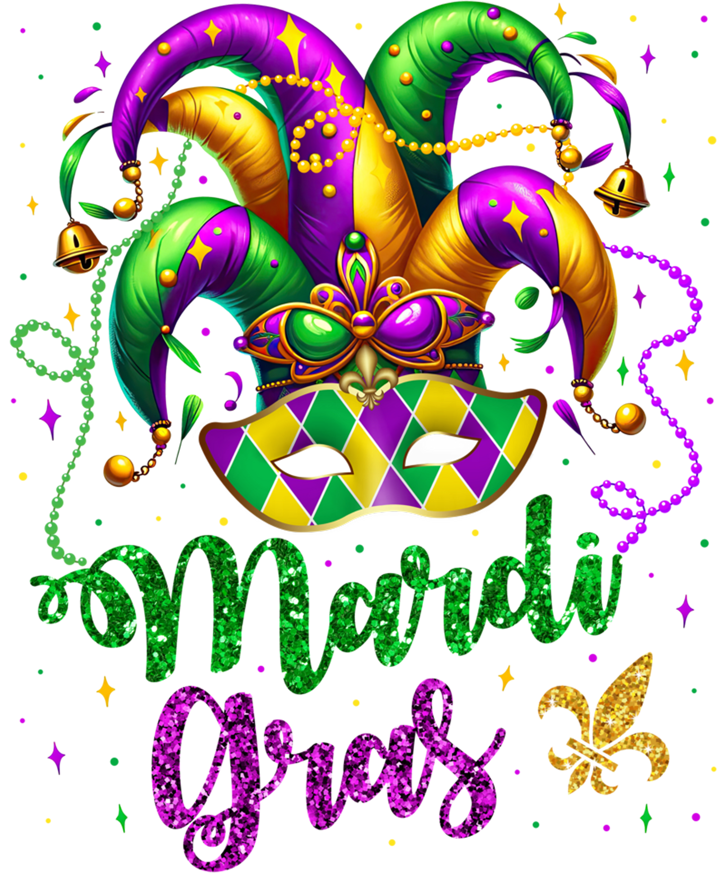 Mardi Gras 659 - Mardi Gras Shirts For Women Kids Men Beads Mask Feathers Hat Sweatshirt