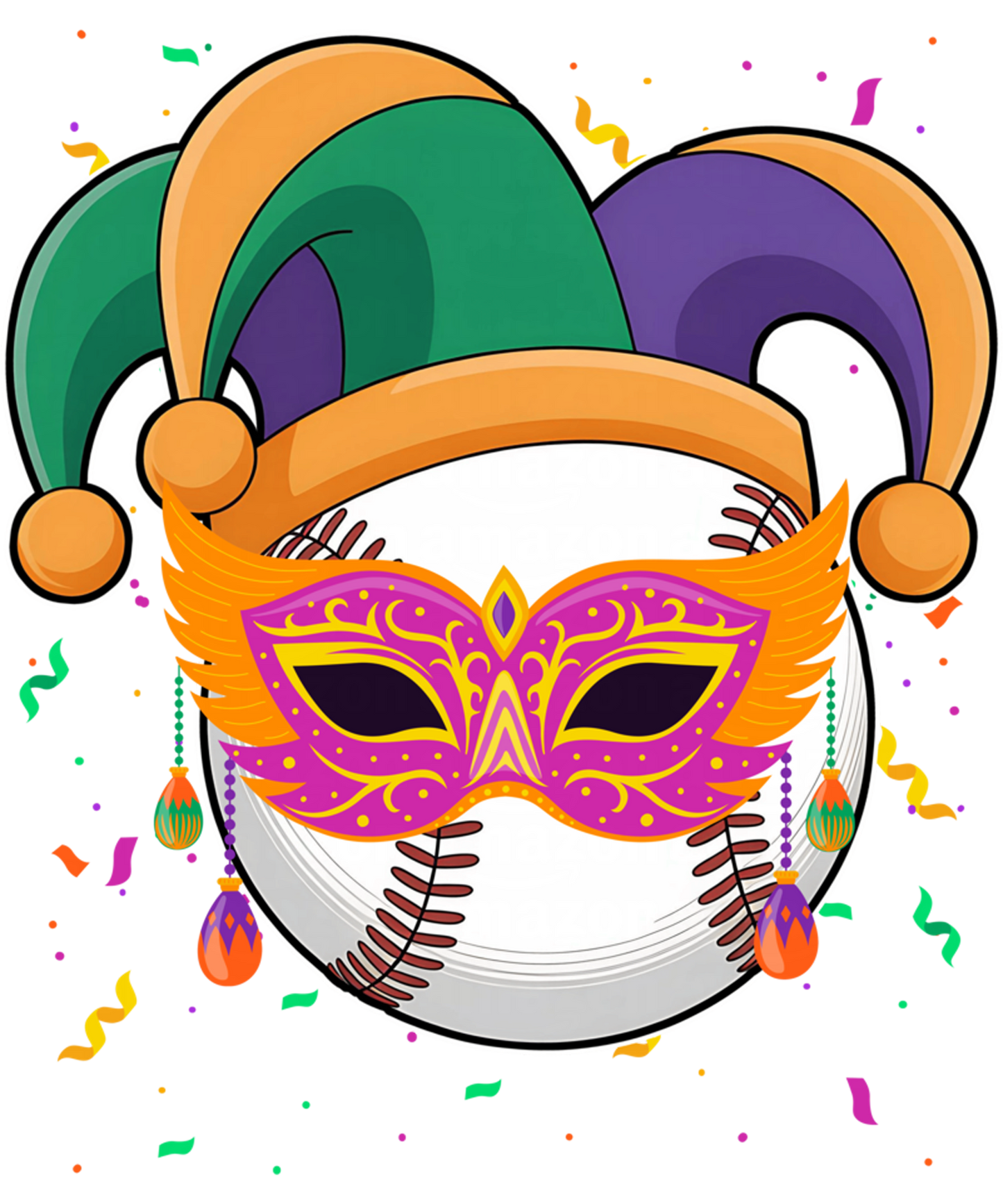 Mardi Gras 290 - Baseball Mardi Gras Jester Hat Costume Carnival Women Men Sweatshirt