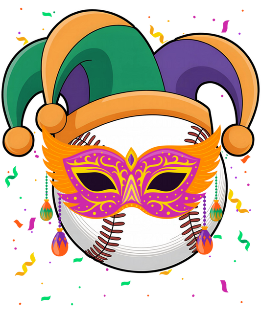 Mardi Gras 290 - Baseball Mardi Gras Jester Hat Costume Carnival Women Men Sweatshirt