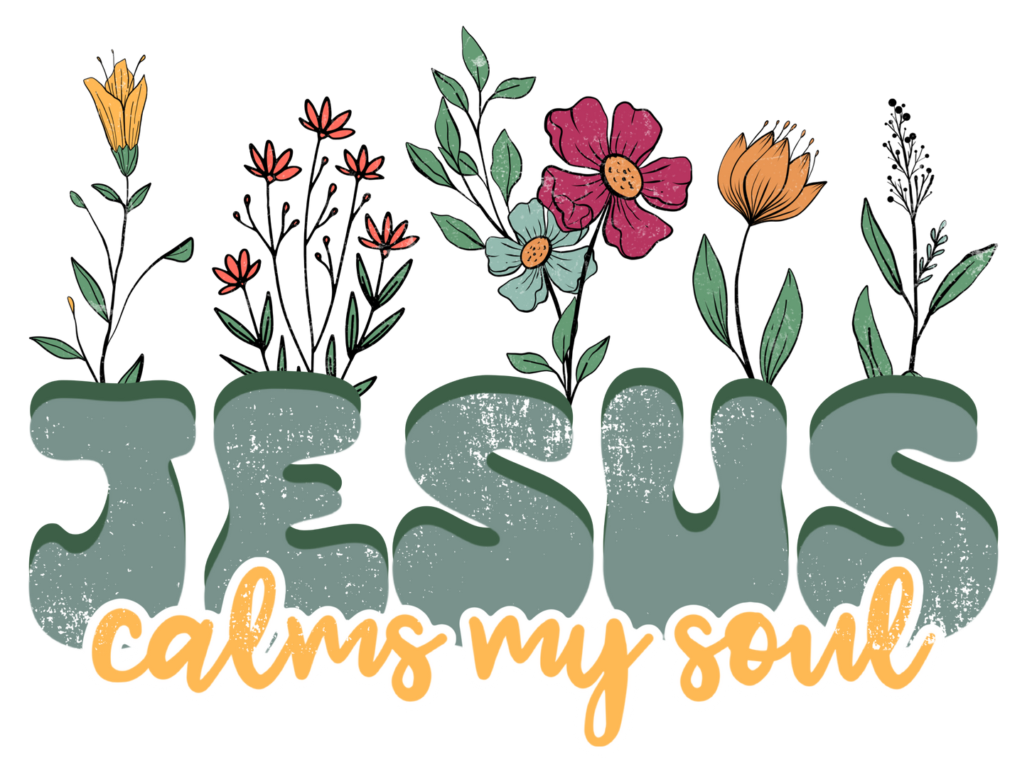 Retro Jesus floral