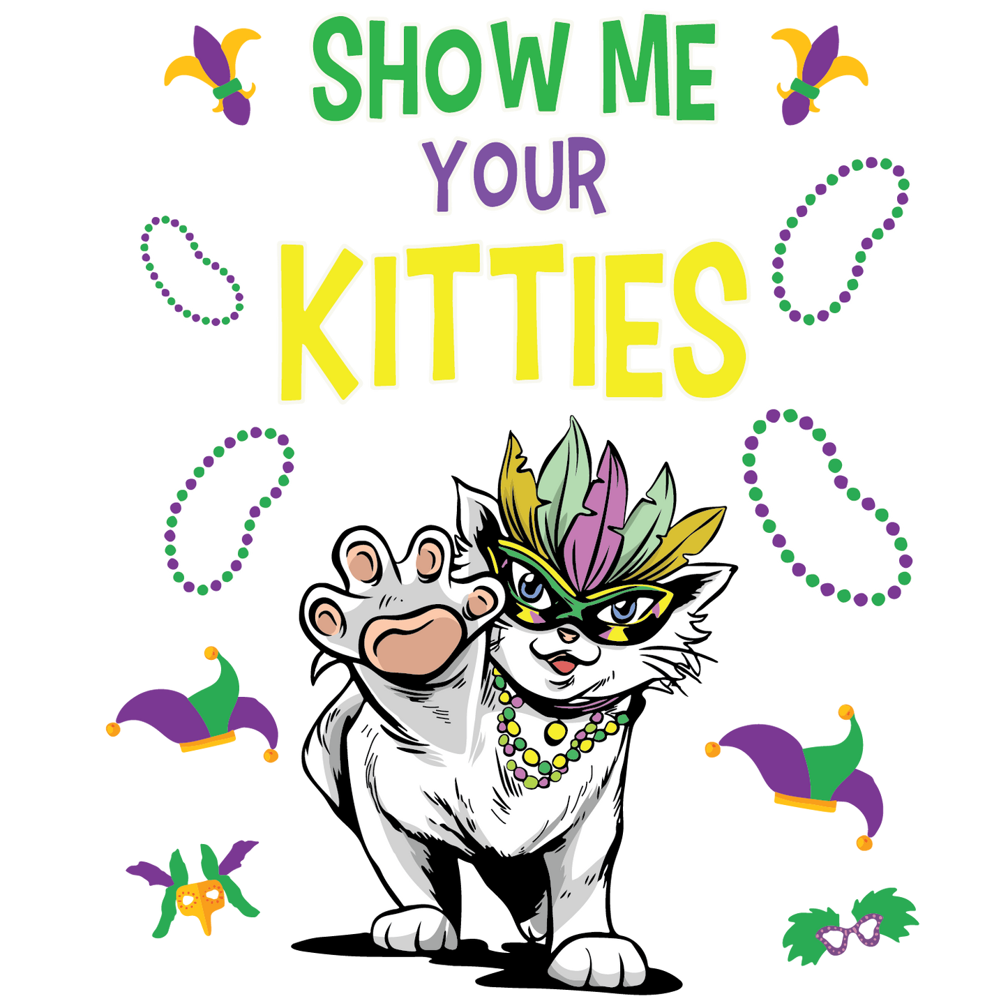 Mardi Gras 618 - Mardi Gras Kitten Cat Svg For Personal And Commercial Uses 8 01