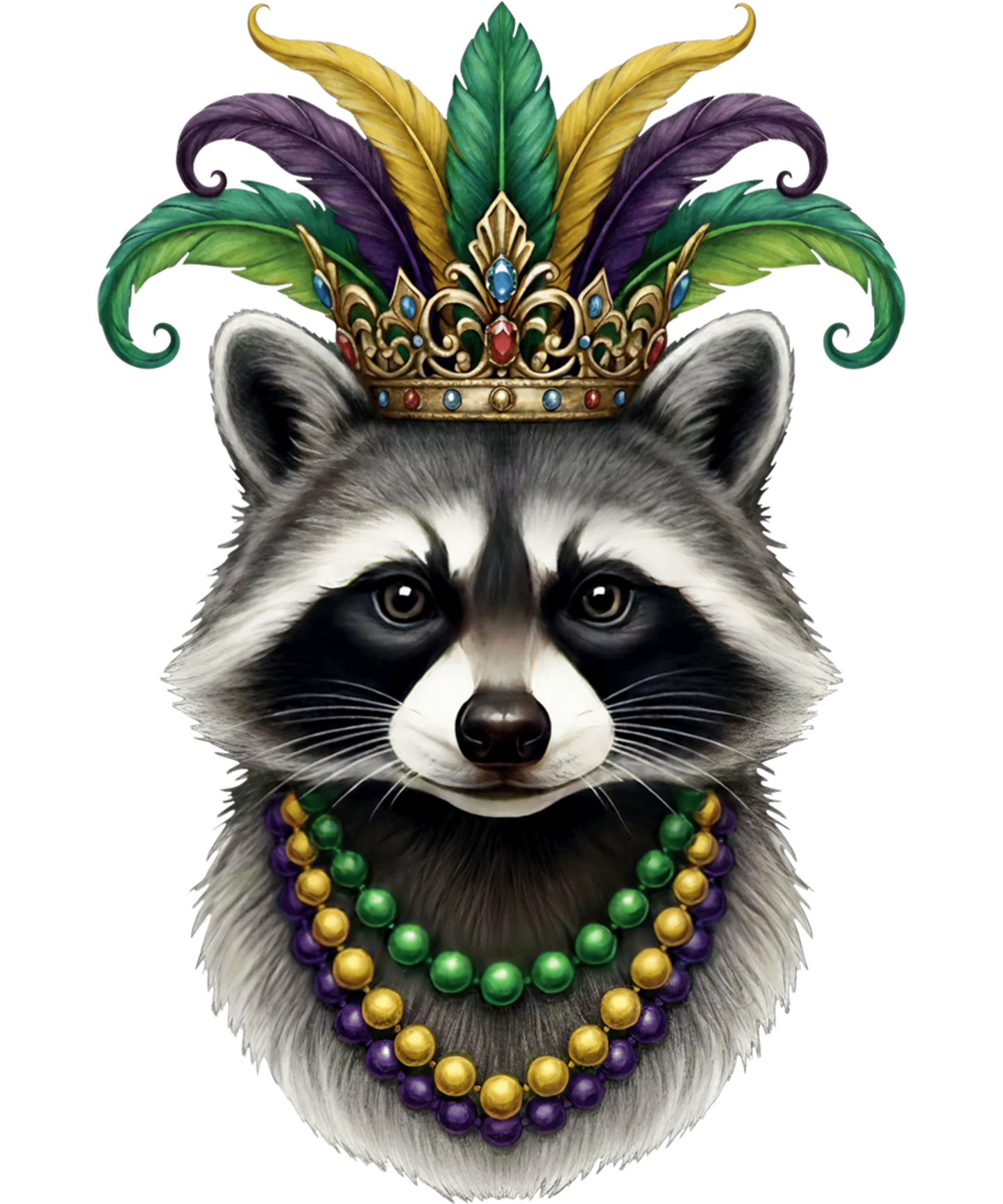 Mardi Gras 423 - Funny Mardi Gras Raccoon Beads Mask New Orleans Carnival Sweatshirt