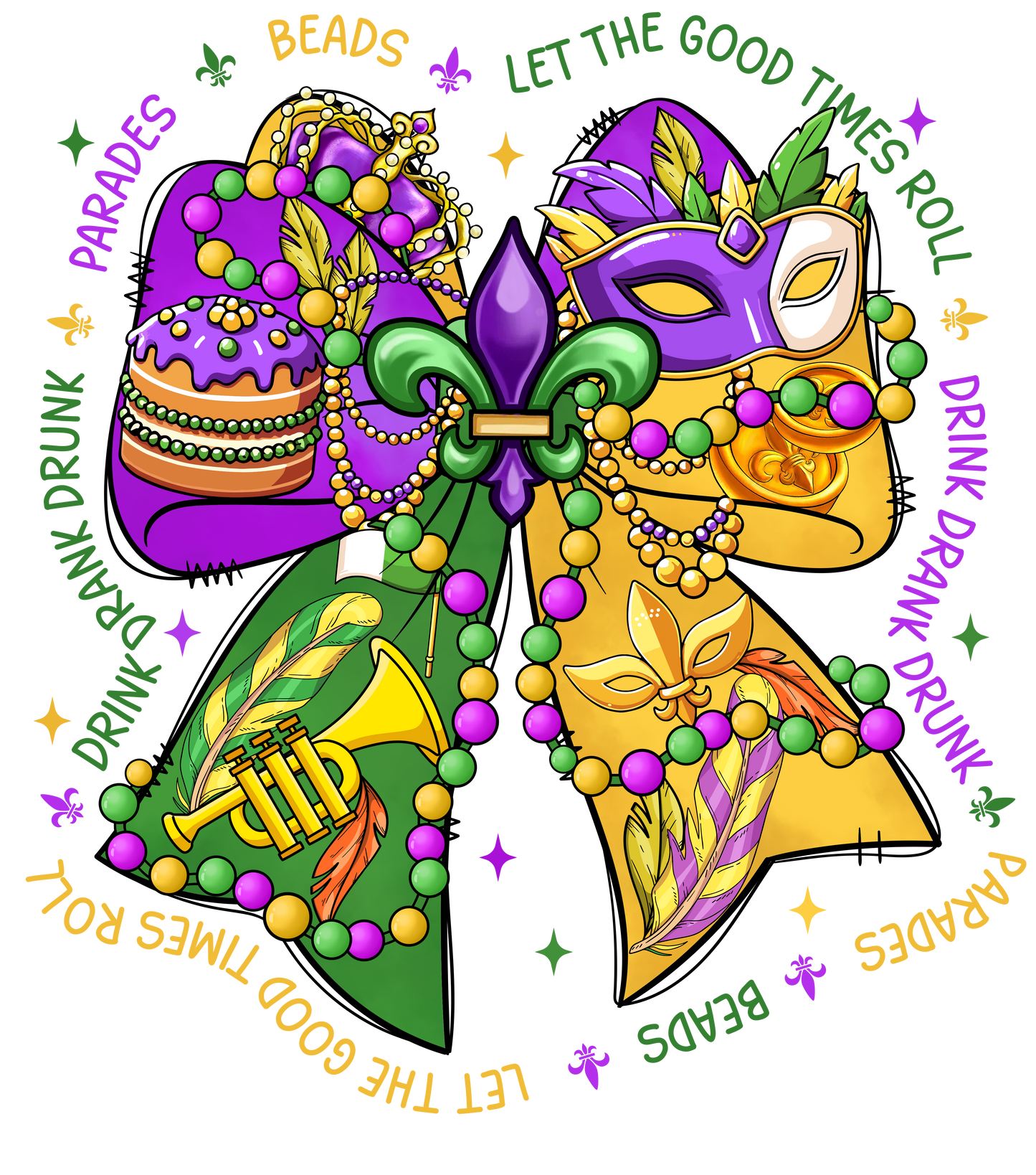 Mardi Gras 936 - Or 24122024 Nhuy Coquette Bow Mardi Gras Letthe Good Times Roll
