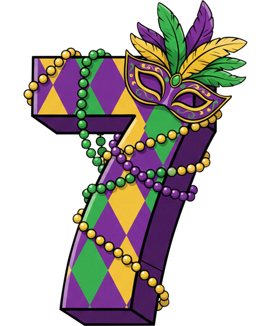 Mardi Gras 389 - Funny 6 7 Meme Mardi Gras Mask Pearl Six Seven Humor Parade Sweatshirt