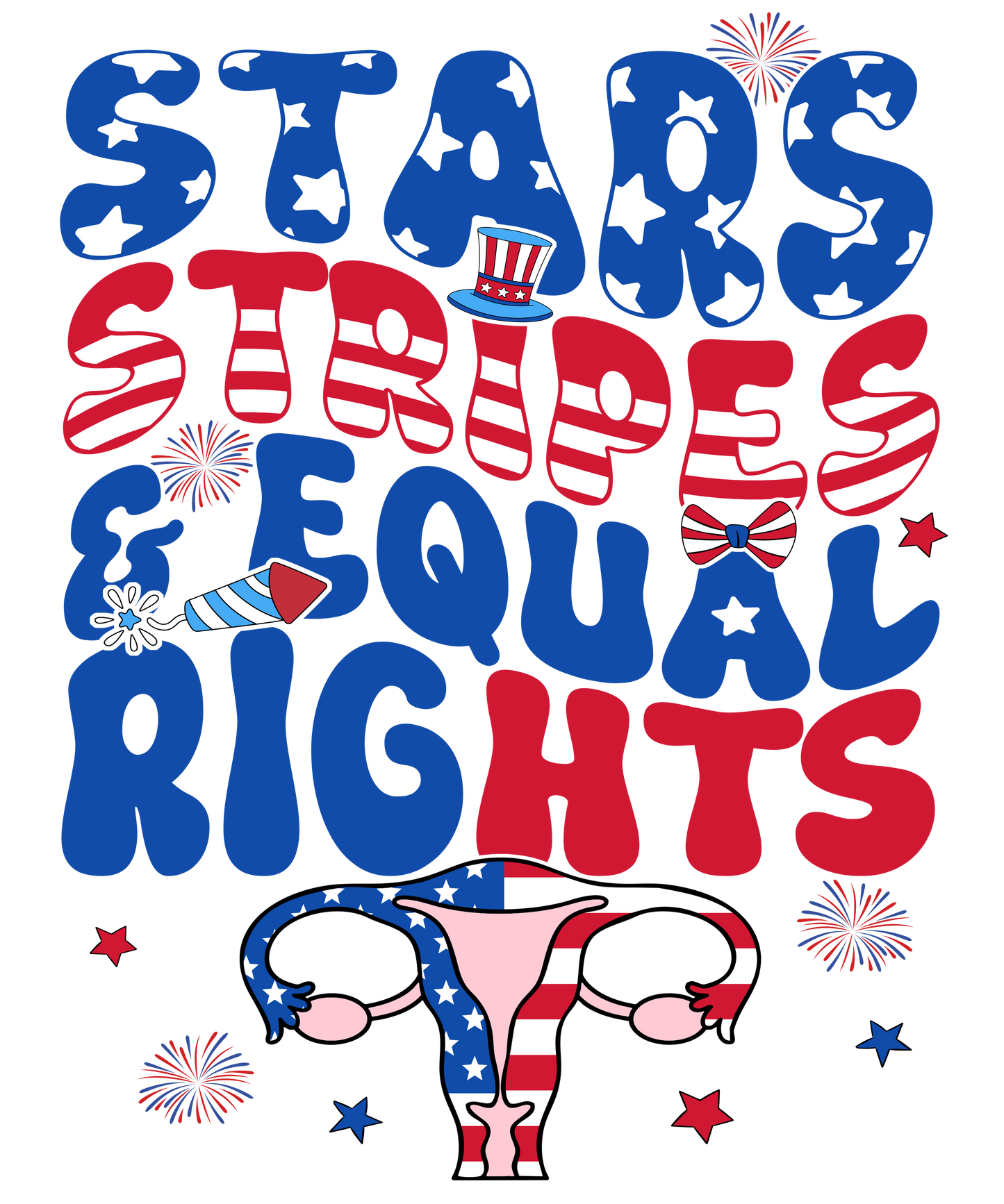 4th of July 431 - Or 04062025 Vtn Stars Stripes And Equal Rights Feminist 4th Of July