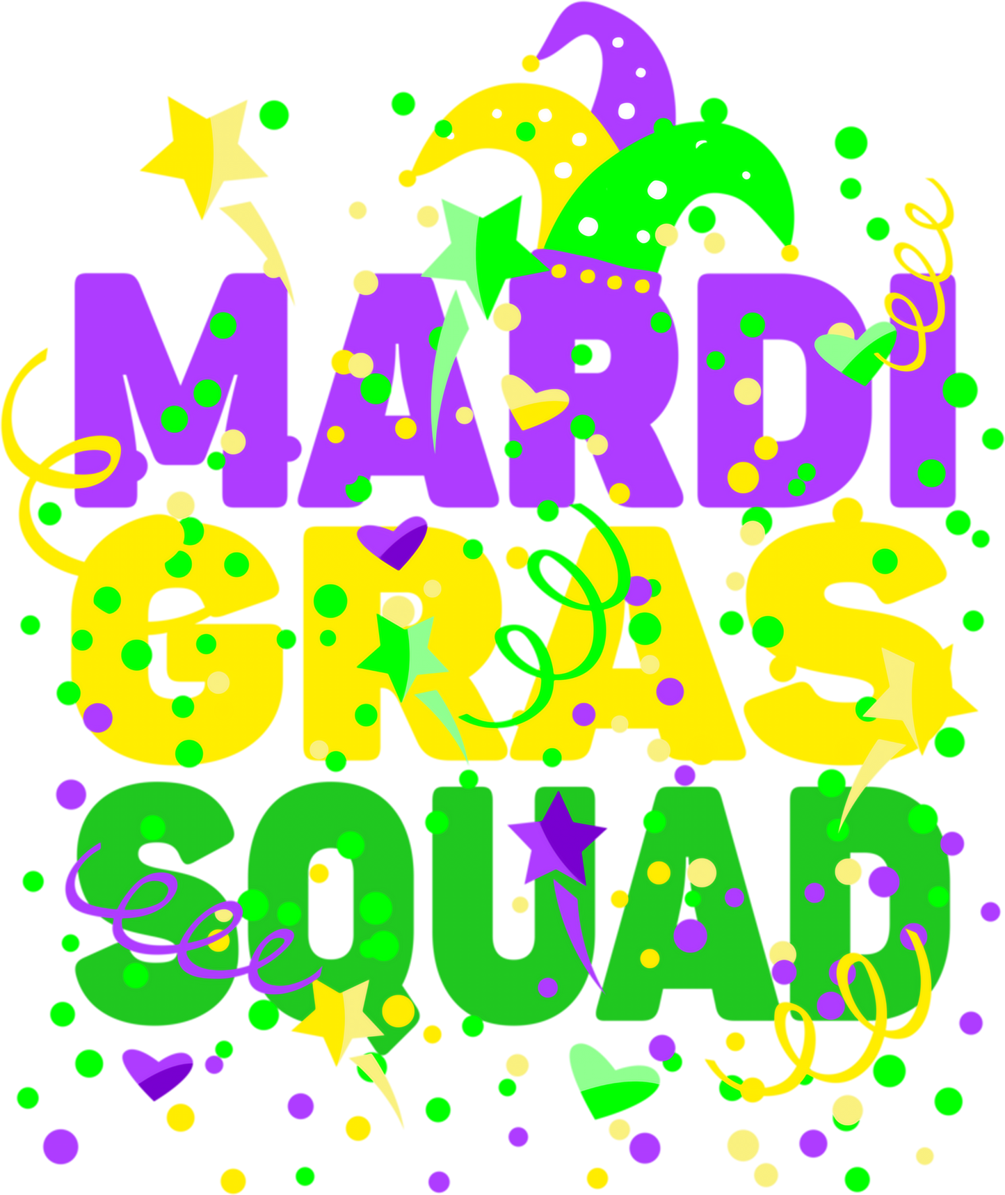 Mardi Gras 668 - Mardi Gras Squad Party Costume Outfit   Funny Mardi Gras Long Sleeve T Shirt
