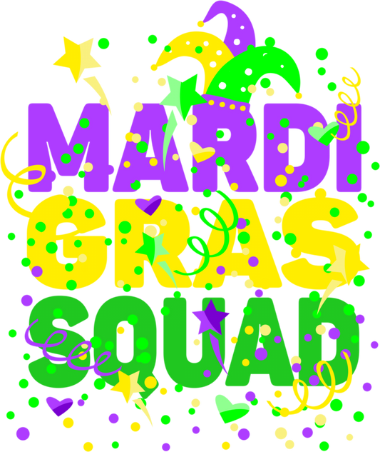 Mardi Gras 668 - Mardi Gras Squad Party Costume Outfit   Funny Mardi Gras Long Sleeve T Shirt