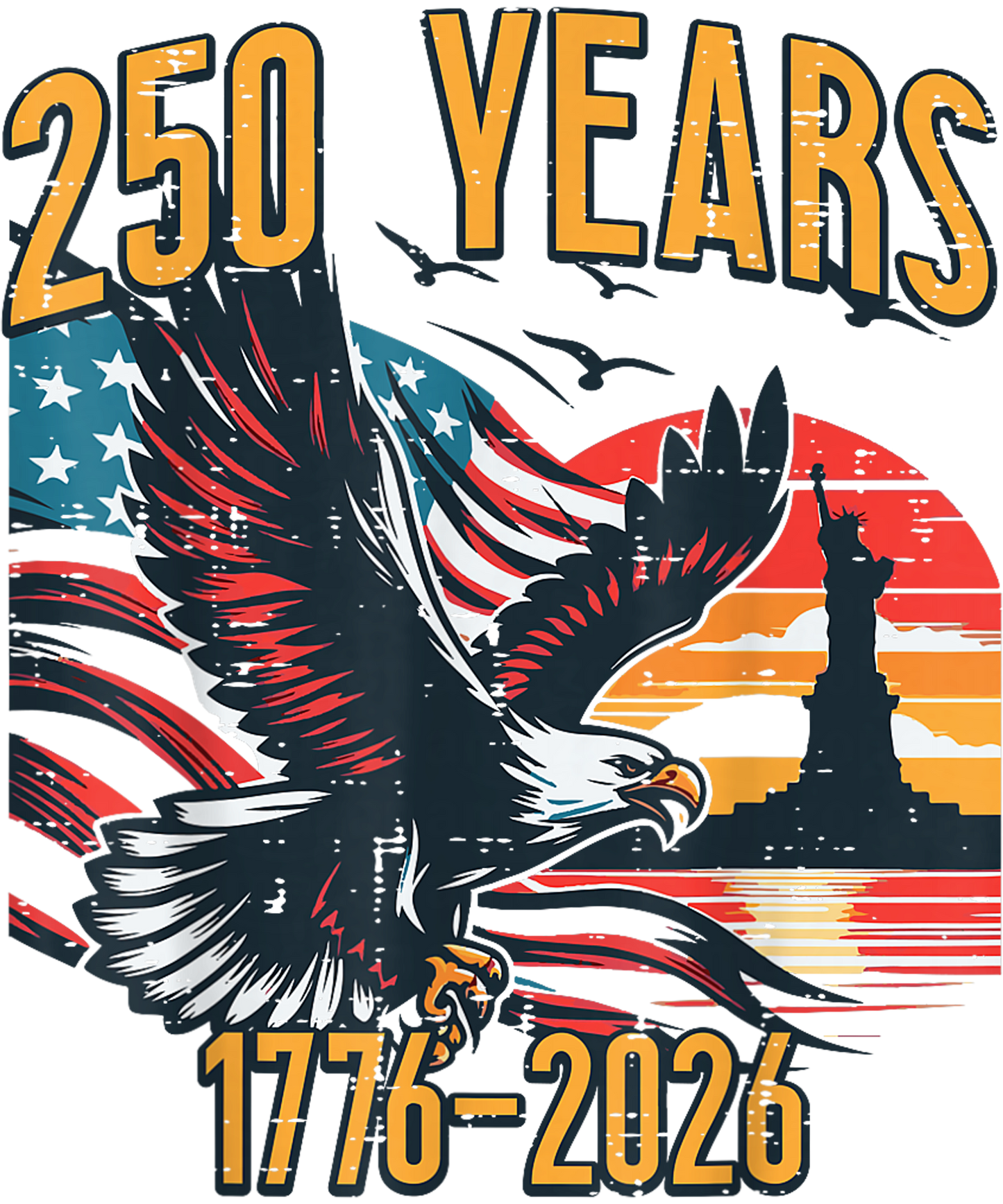4th of July 48 - 250 Years Amerrica Usa Flag 250th Anniversary Men Women Kids T Shirt