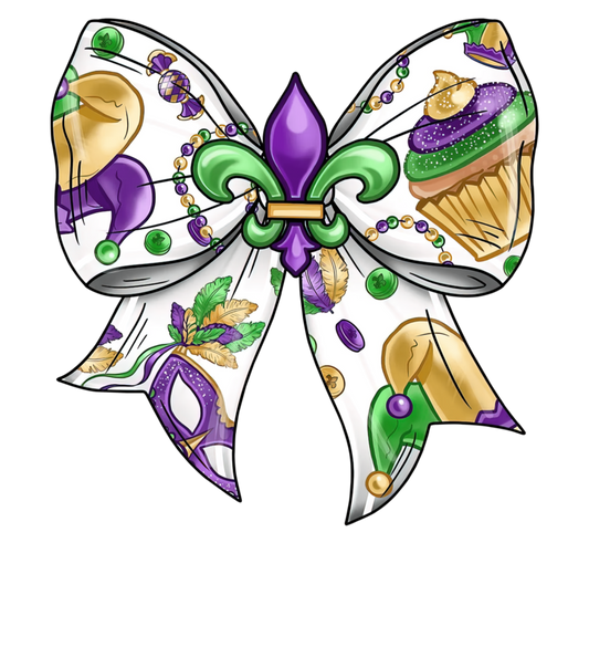 Merch Mardi Gras Costume For Women Girls Mardi Gras Coquette Bow Sweatshirt