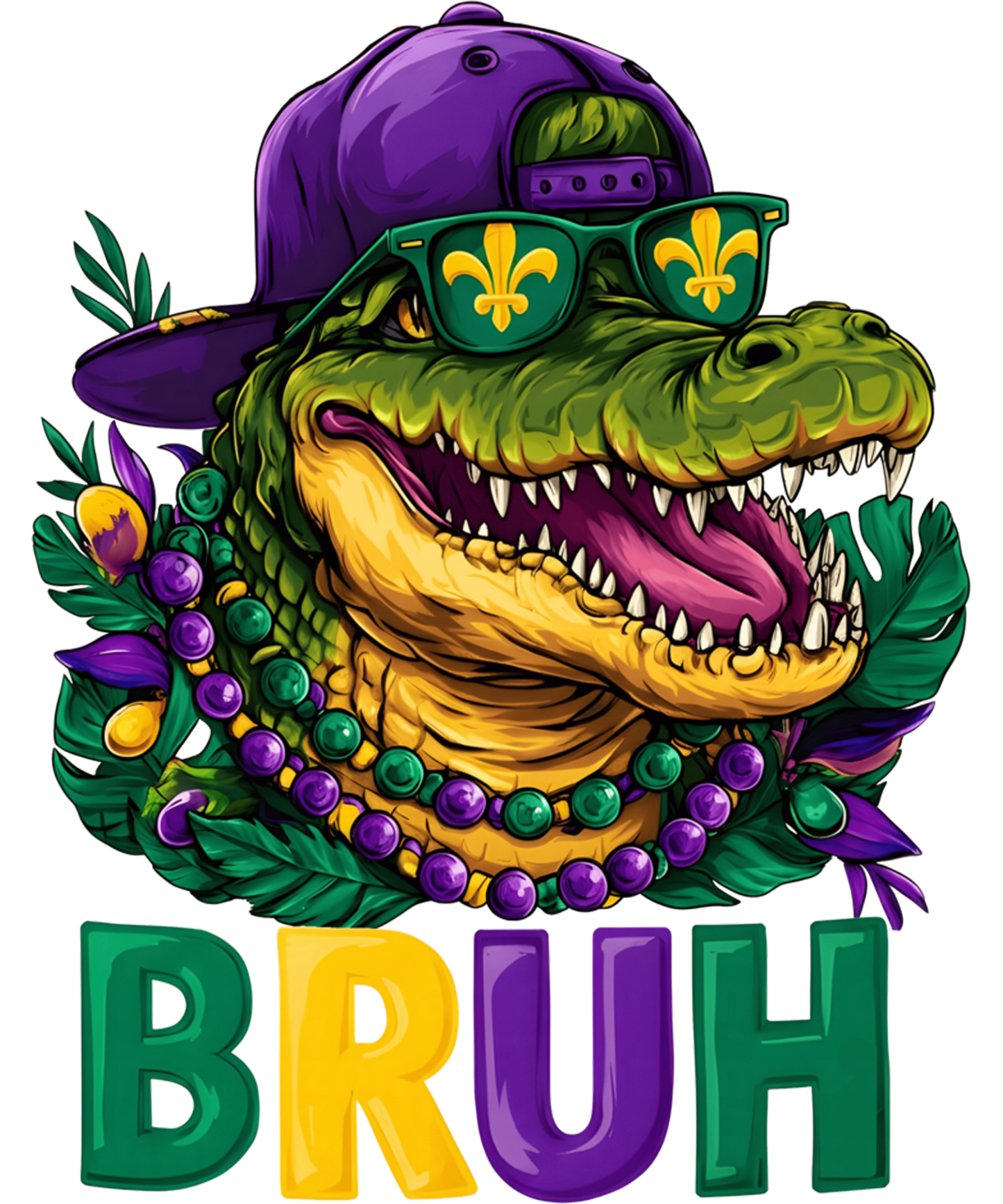 Mardi Gras 571 - Mardi Gras Bruh Mardigator Alligator Mens Boys Kids Teens Sweatshirt