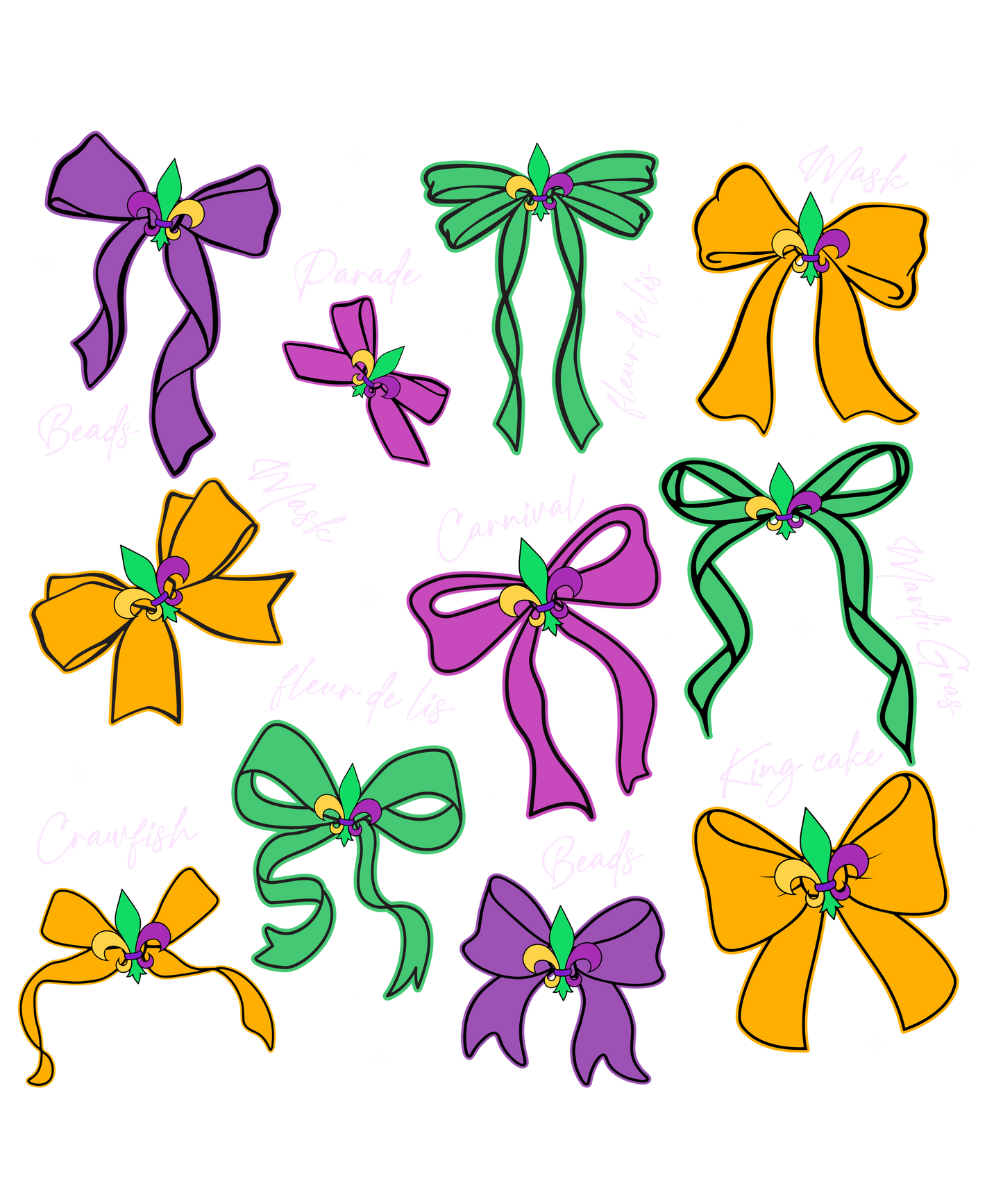 Mardi Gras 981 - Or 712025 Vtn Mardi Gras Coquette Bow