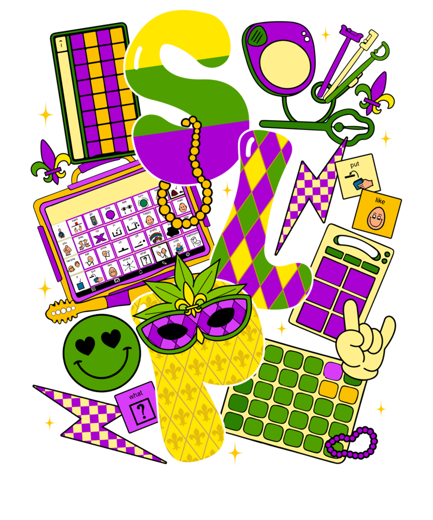 Cute Speech Therapy SLP Therapist Mardi Gras Costume