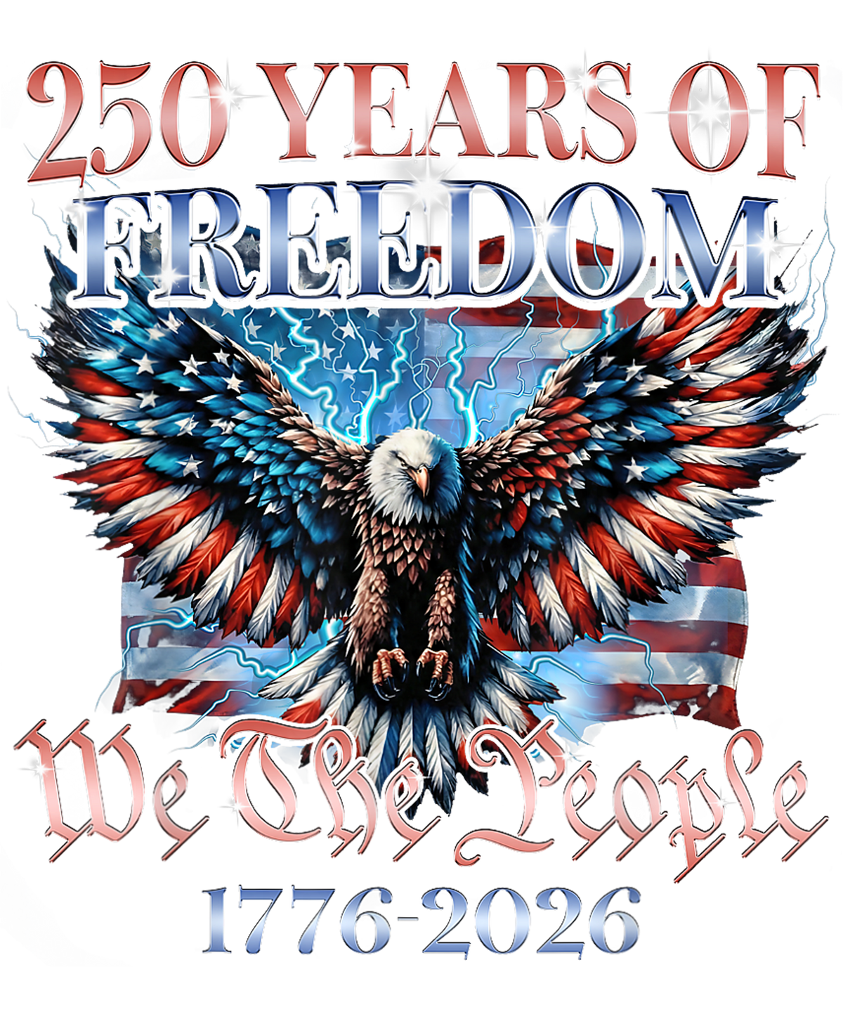 4th of July 556 - We The People Usa 250 Years 1776 2026 Eagle Us Flag Men Boys T Shirt