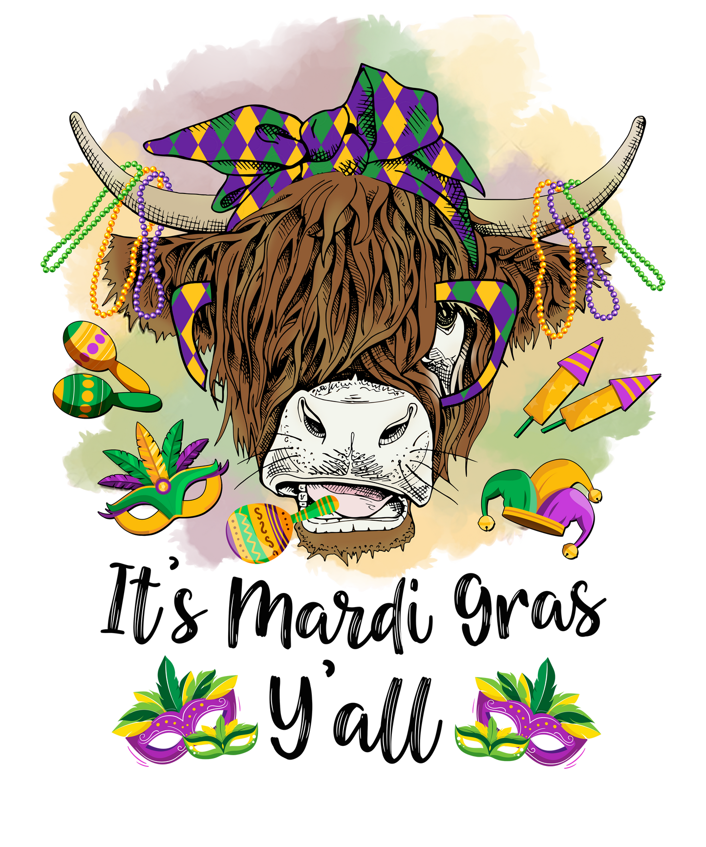 Mardi Gras 342 - Cow Lover It S Mardi Gras Yall