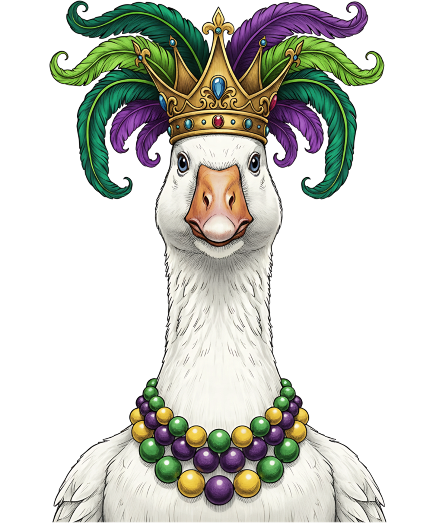 Mardi Gras 415 - Funny Mardi Gras Goose Beads Mask New Orleans Carnival Sweatshirt