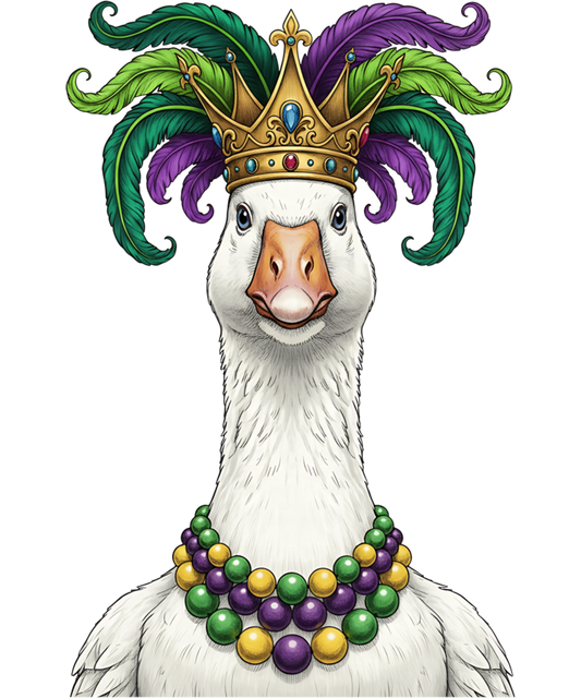 Mardi Gras 415 - Funny Mardi Gras Goose Beads Mask New Orleans Carnival Sweatshirt