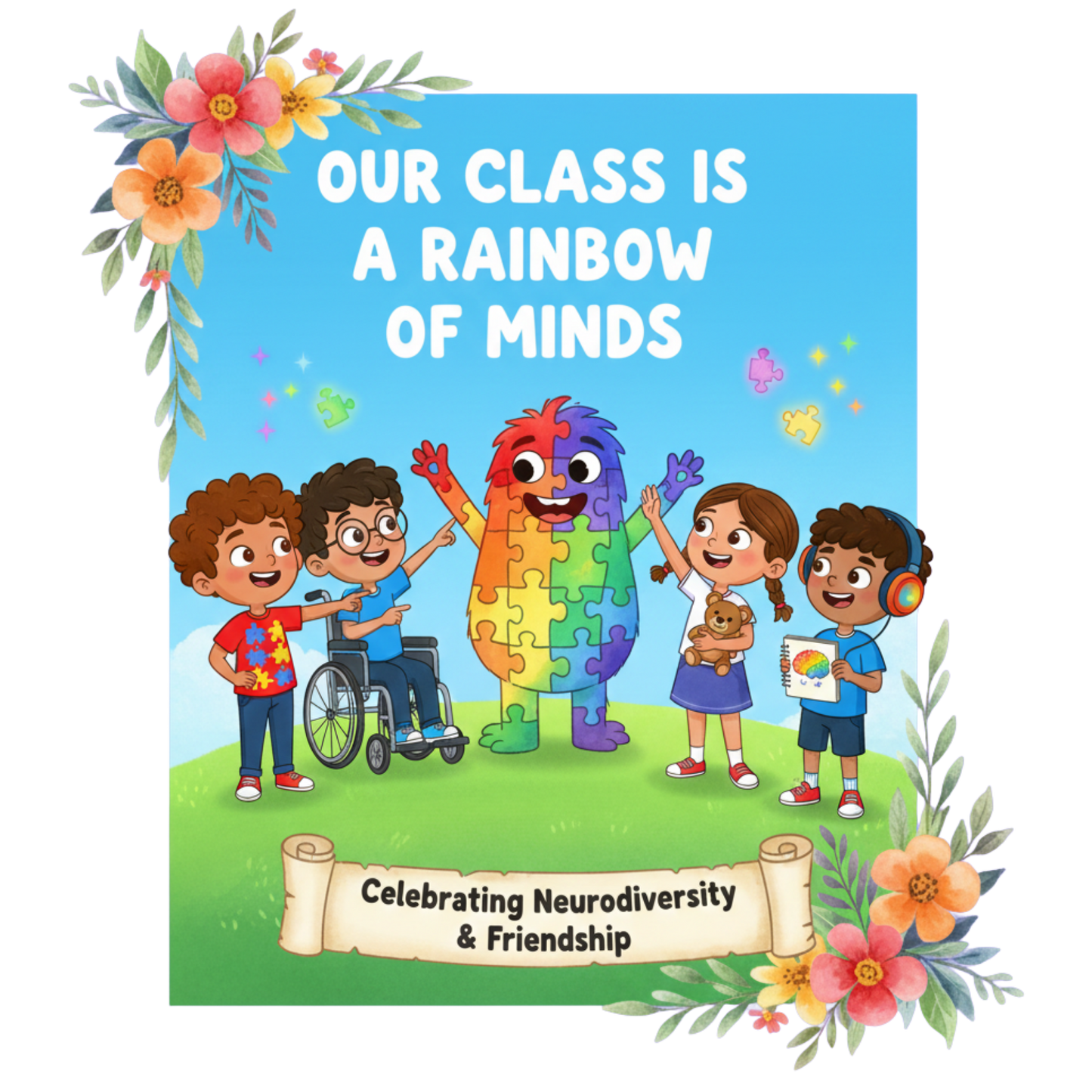 Autism 46 - 17.Rainbow Heart And Autism Awareness Design