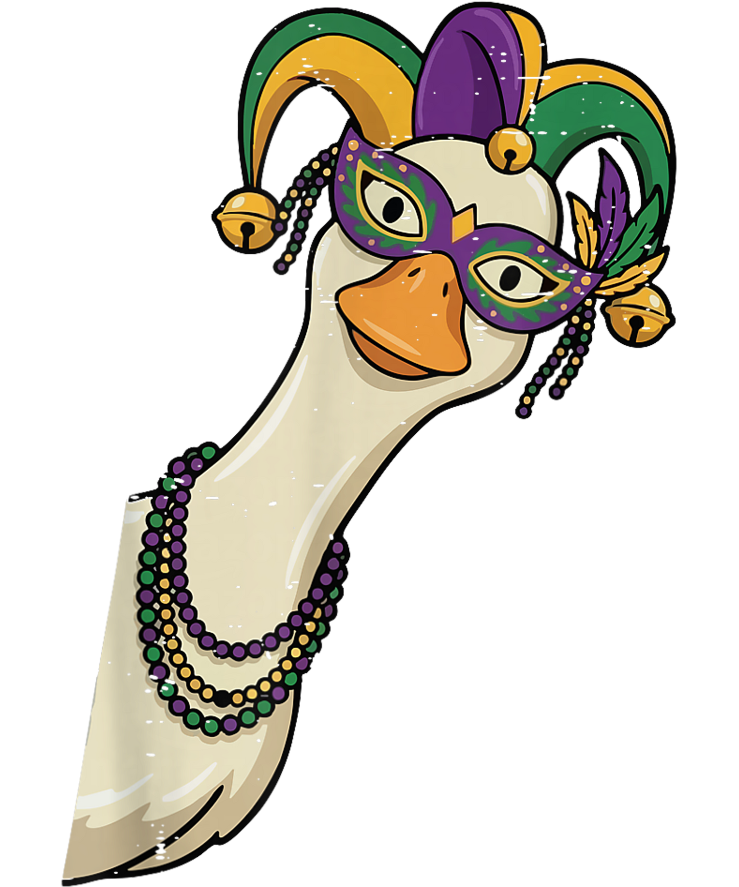 Mardi Gras 416 - Funny Mardi Gras Goose Mask Beads Carnival Cute Fat Tuesday T Shirt