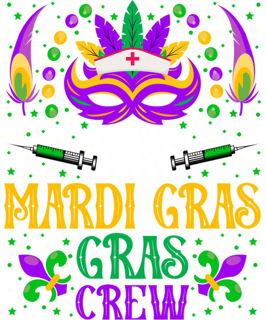 Mardi Gras 1001 - Rn Mardi Gras Crew   Registered Nurse Nola Mardi Gras Mask Sweatshirt