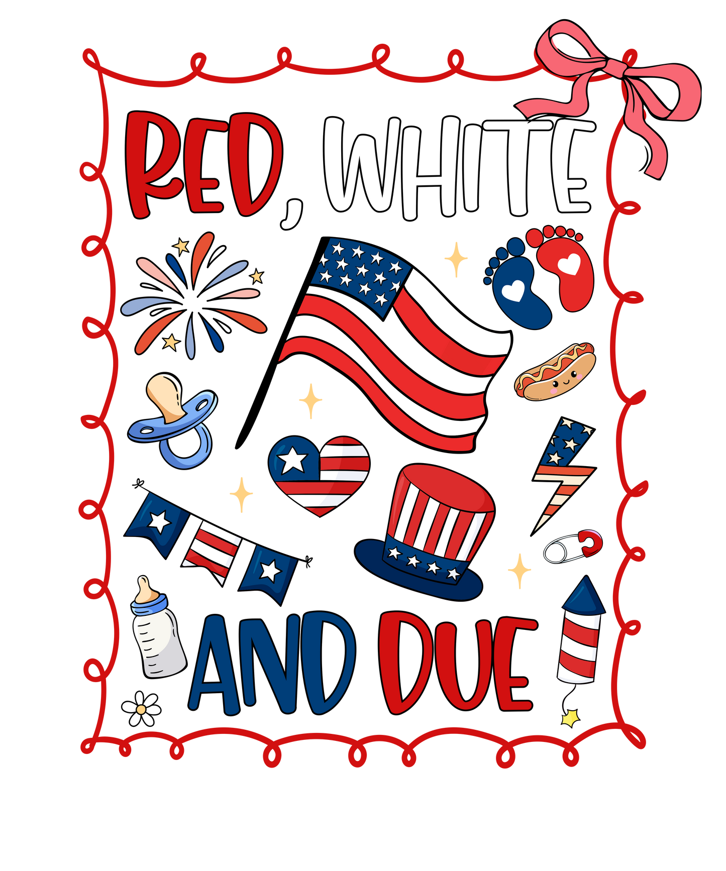 4th of July 445 - Or 06062025 Nhuy Red White And Due Nicu Nurse America 4th Of July