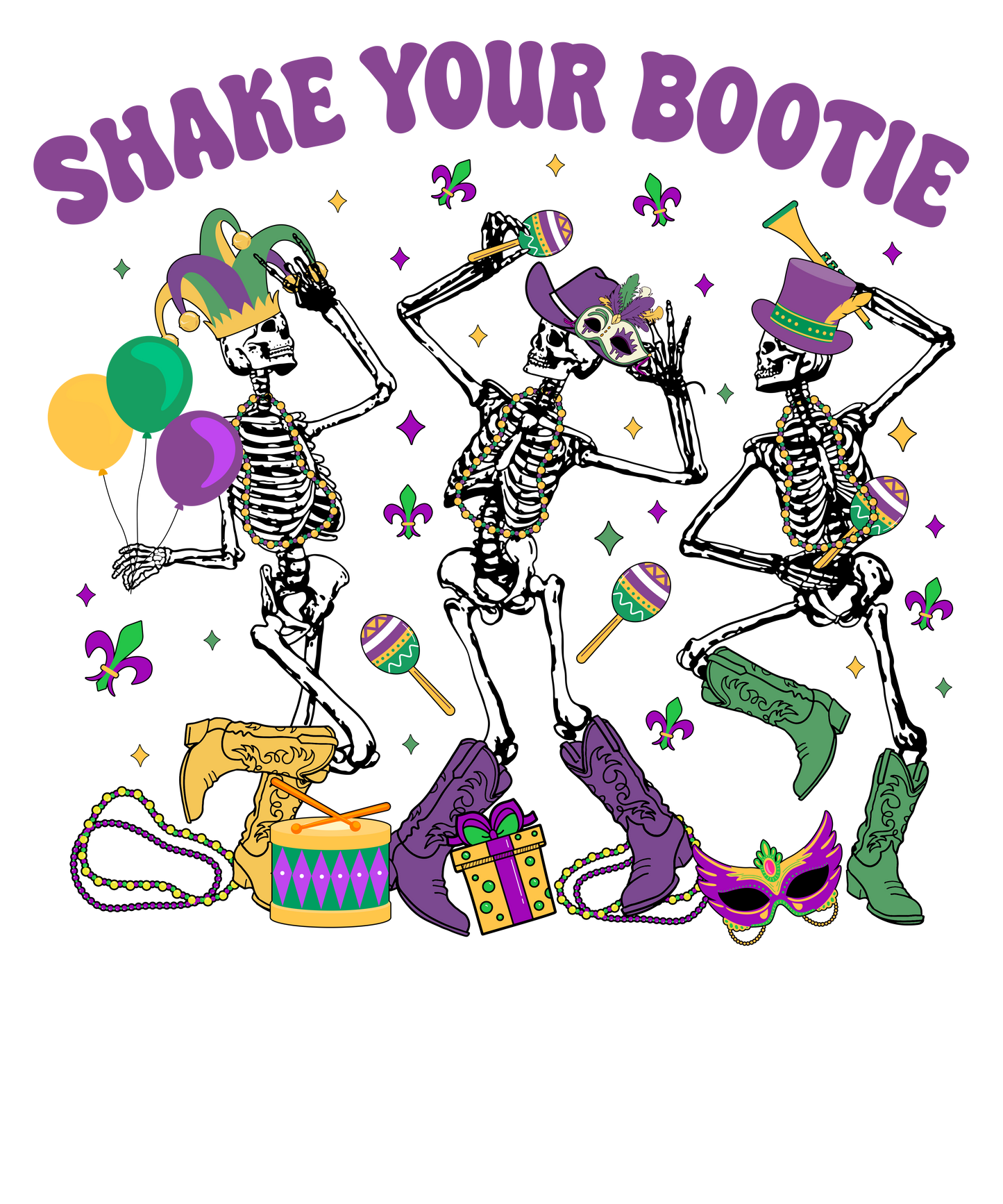 Mardi Gras 960 - Or 28122024 Vtn Shake Your Bootie Skeleton Mardi Gras
