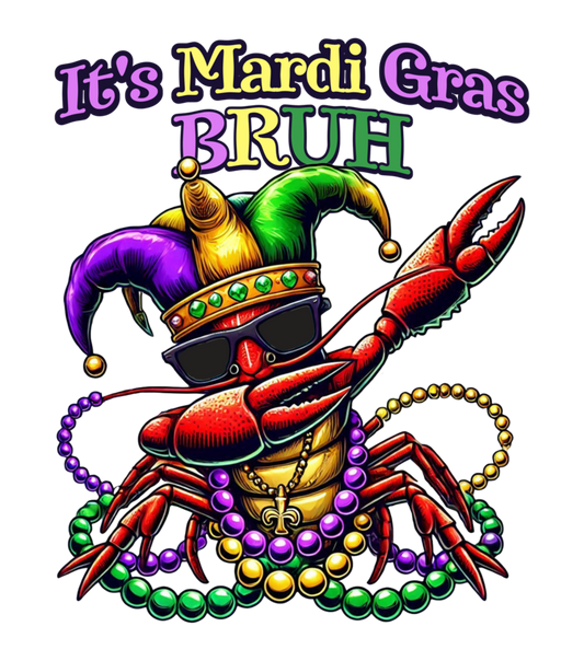 Merch It's Mardi Gras Bruh Dabbing Crawfish Carnival Kid Men Women Long Sleeve T Shirt