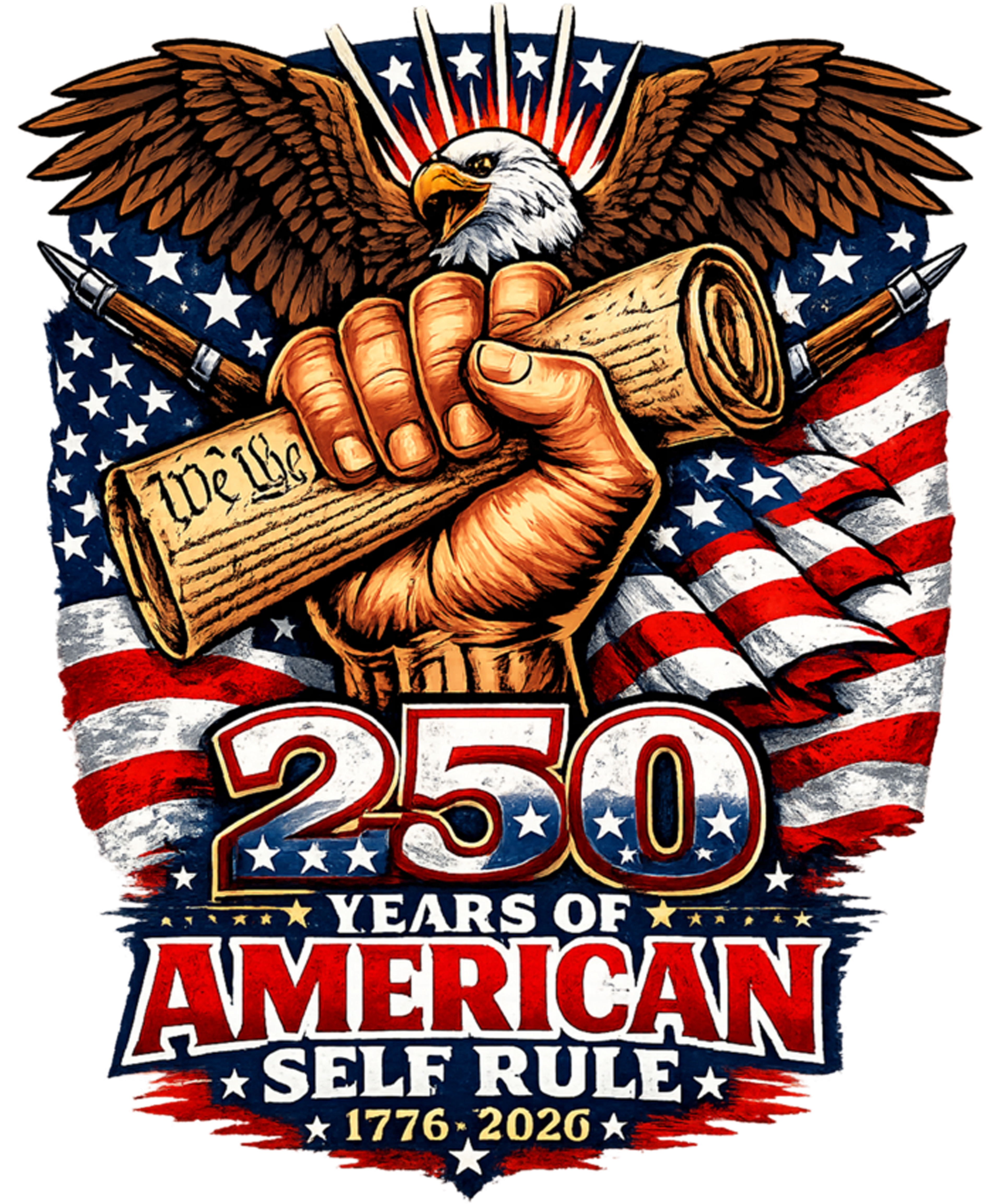 4th of July 320 - America 250th Anniversary 1776 2026 250 Years Of Self Rule Sweatshirt