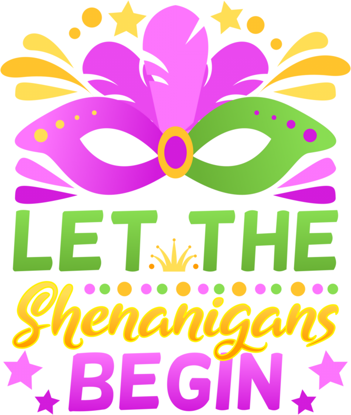 Mardi Gras 834 - Mask Mardi Gras Costume Let The Shenanigans Begin Long Sleeve T Shirt