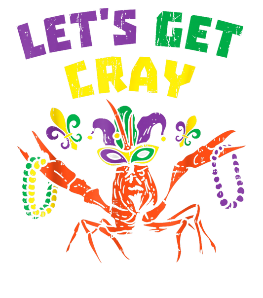Merch Let's Get Cray Mardi Gras Crawfish Costume Boys Men Carnival T Shirt