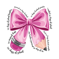 Back to School 15 - 100 Days Of School Coquette Bow Png