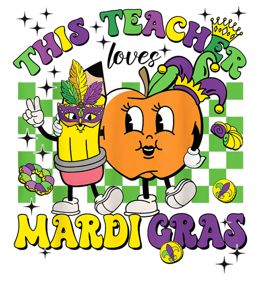 Mardi Gras 857 - Merch Teacher Mardi Gras Teacher Life Family Matching Outfit T Shirt