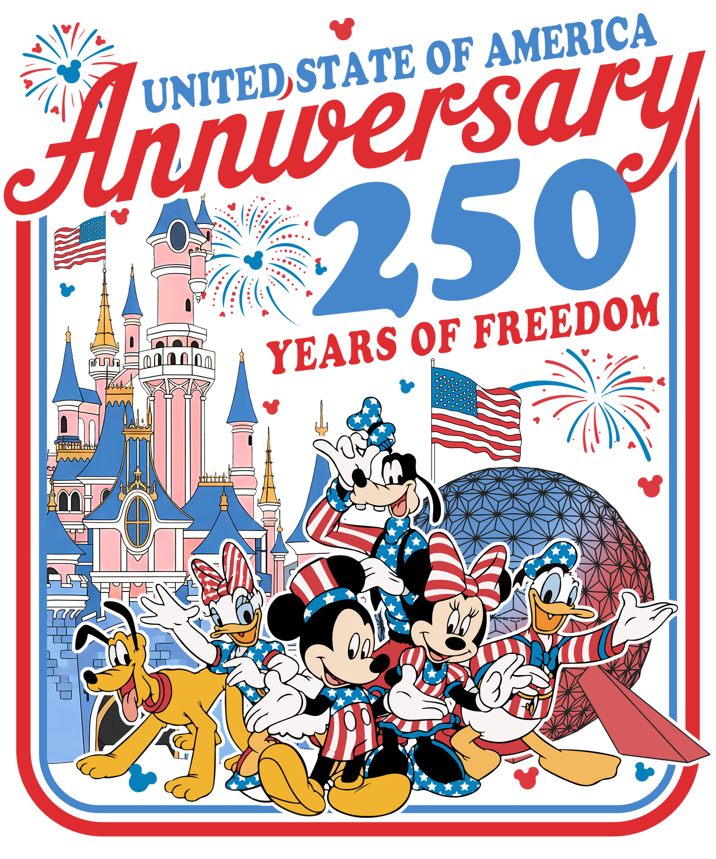 4th of July 477 - Or 23022026 Vtn Retro Usa 250th Anniversary Mickey Minnie
