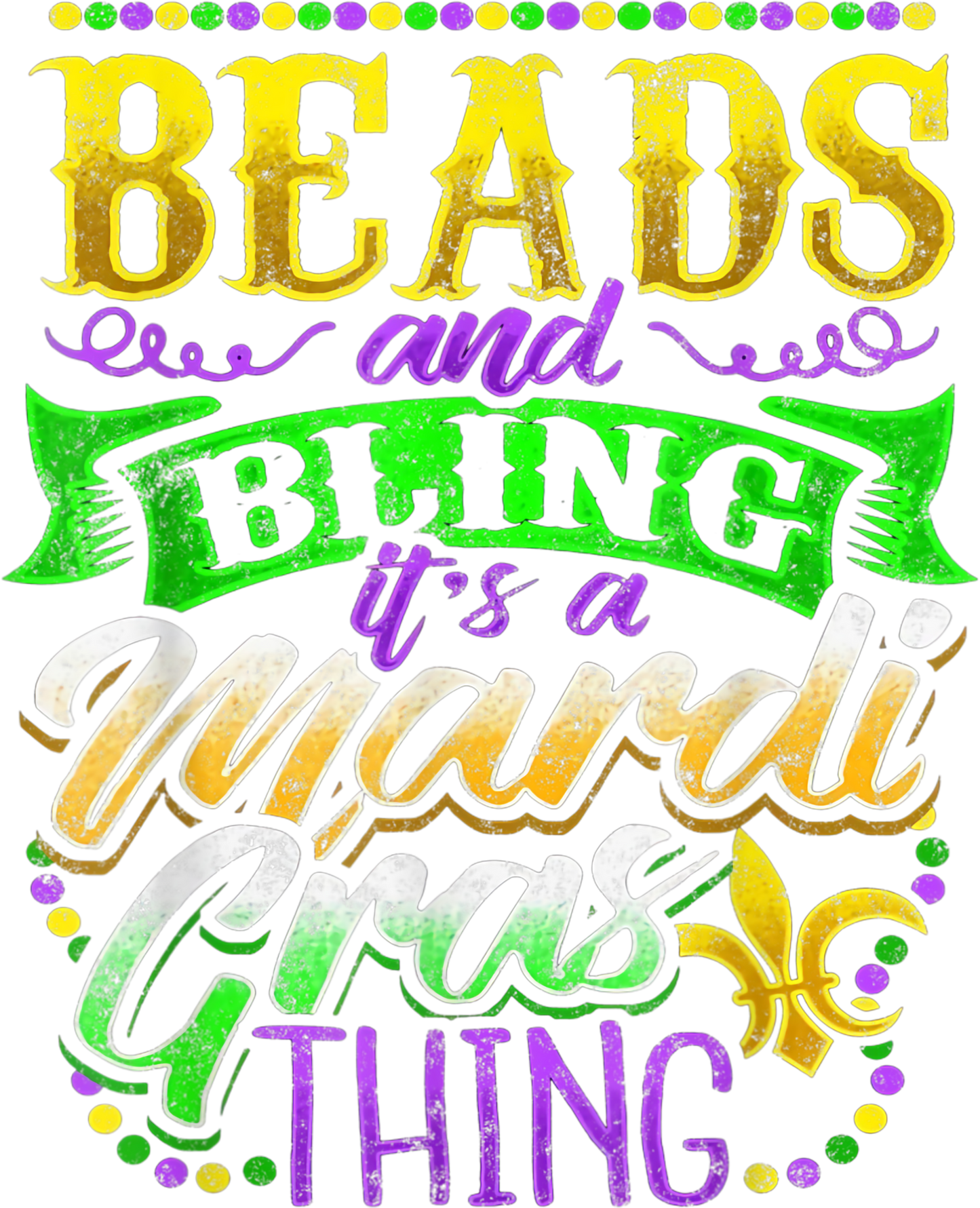 Mardi Gras 298 - Beads Bling Funny Mardi Gras Party Carnival Parade Costume T Shirt