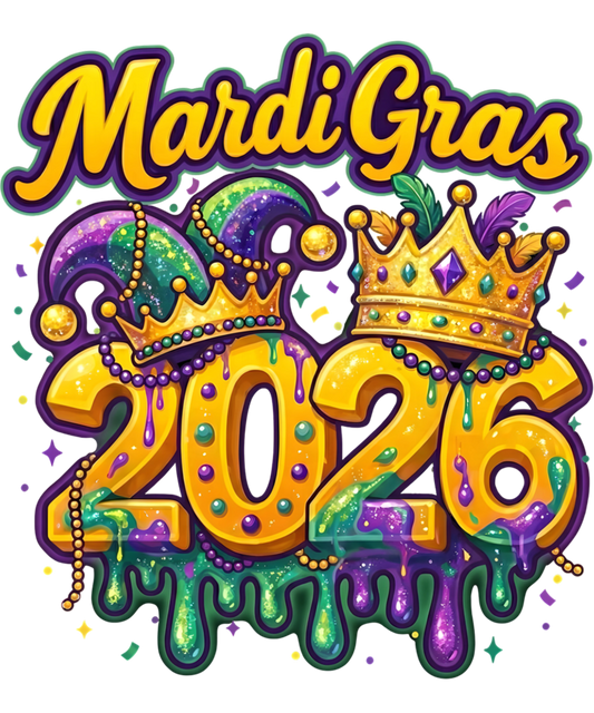 Mardi Gras 548 - Mardi Gras 2026 Carnival Jester Hat Men Women Kids Sweatshirt