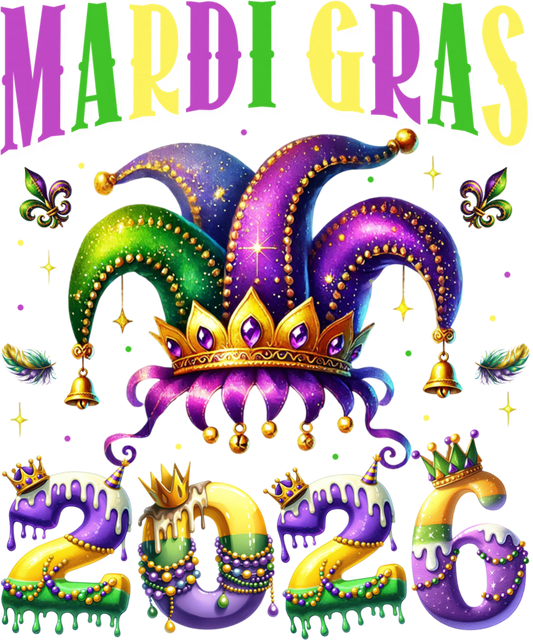 Mardi Gras 549 - Mardi Gras 2026 Jester Outfit Kids Girls Boys Men Women Sweatshirt