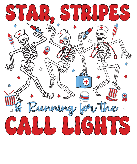 4th of July 463 - Or 11062025 Vtn 4th Of July Skeletons Star Stripes And Call Lights Nurse