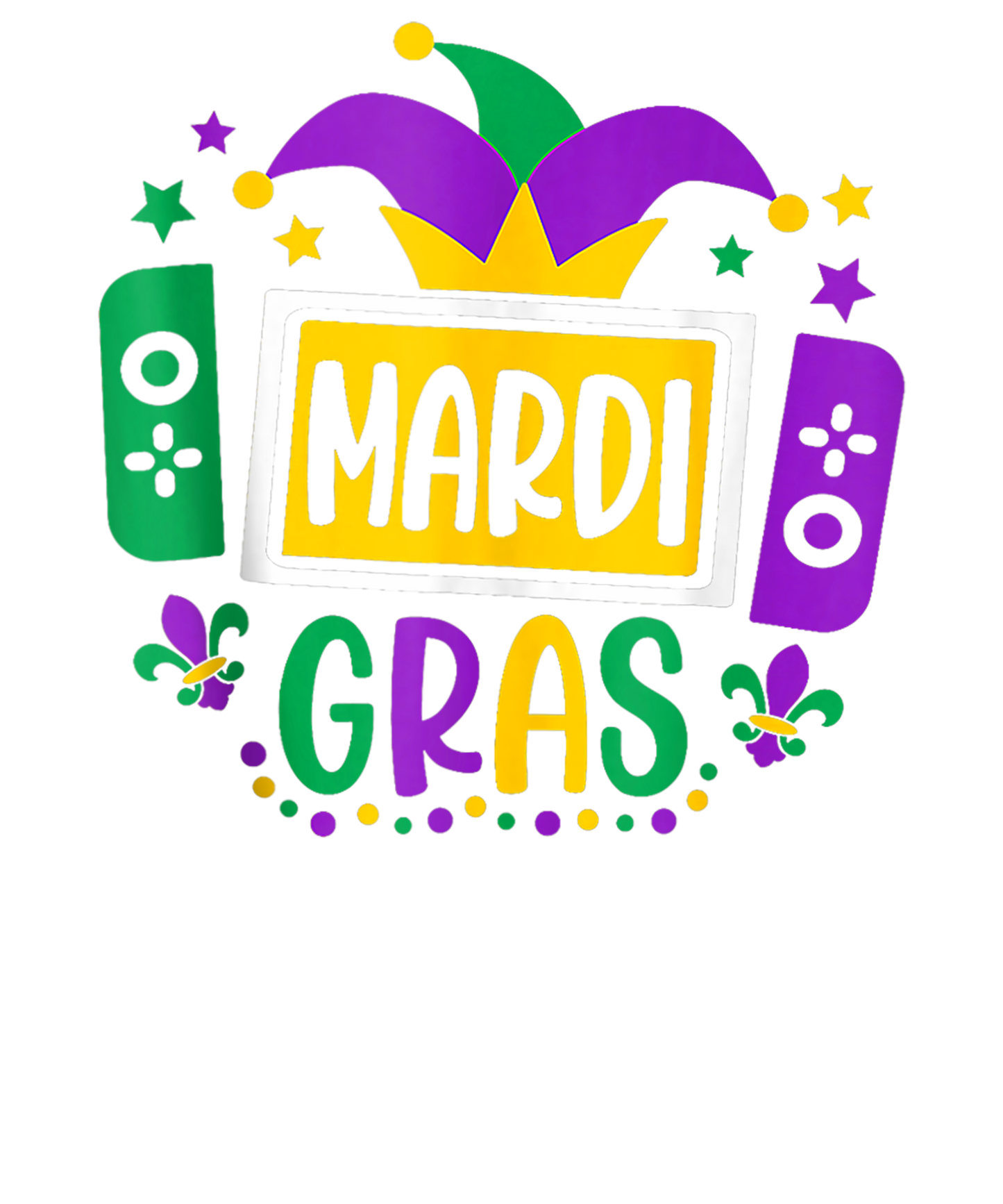 Video Game Controller Mardi Gras Jersy Beads Gamer