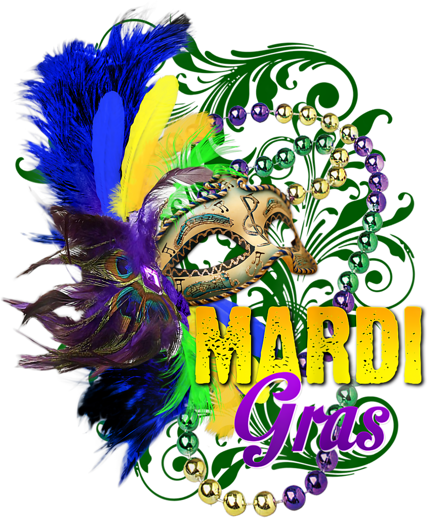 Mardi Gras 654 - Mardi Gras Shirt 2020 Gift Beads Mask Feathers New Orleans T Shirt