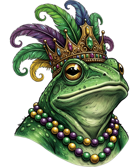 Mardi Gras 414 - Funny Mardi Gras Frog Beads New Orleans Carnival Parades Sweatshirt