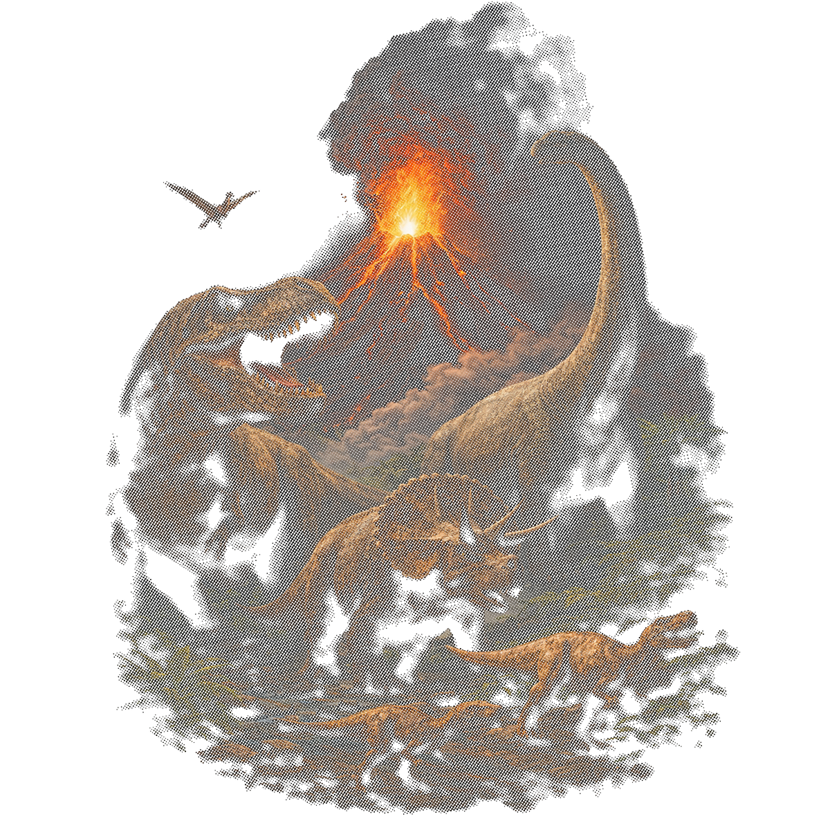 Randomness 539 - Dinosaur Scene Halftone