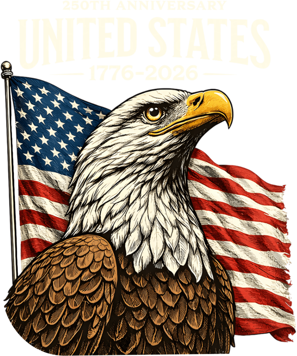 4th of July 544 - United States 250th Anniversary 1776 2026 Patriotic Eagle Sweatshirt