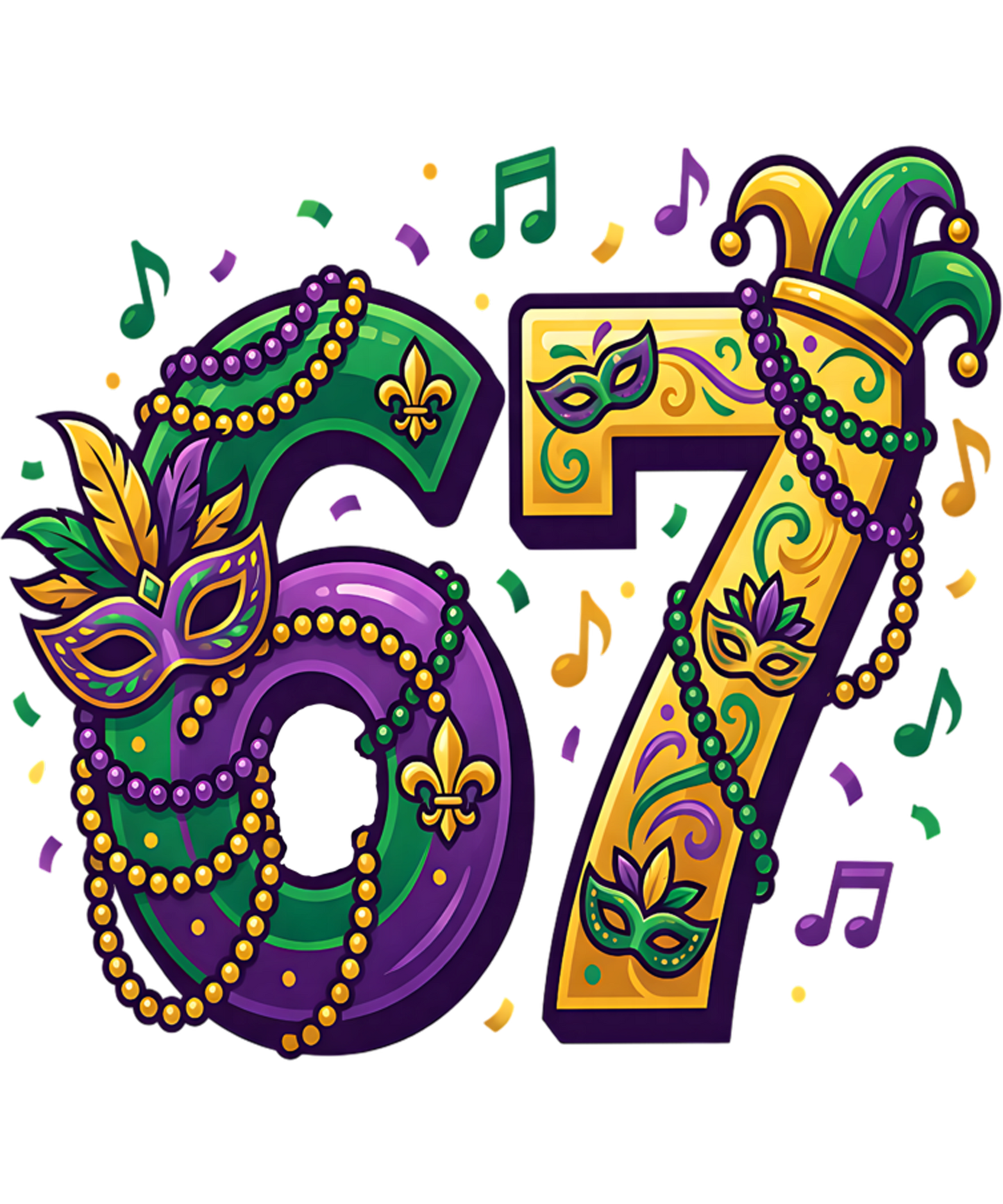 Mardi Gras 551 - Mardi Gras 67 Six Seven New Orleans Funny Sweatshirt