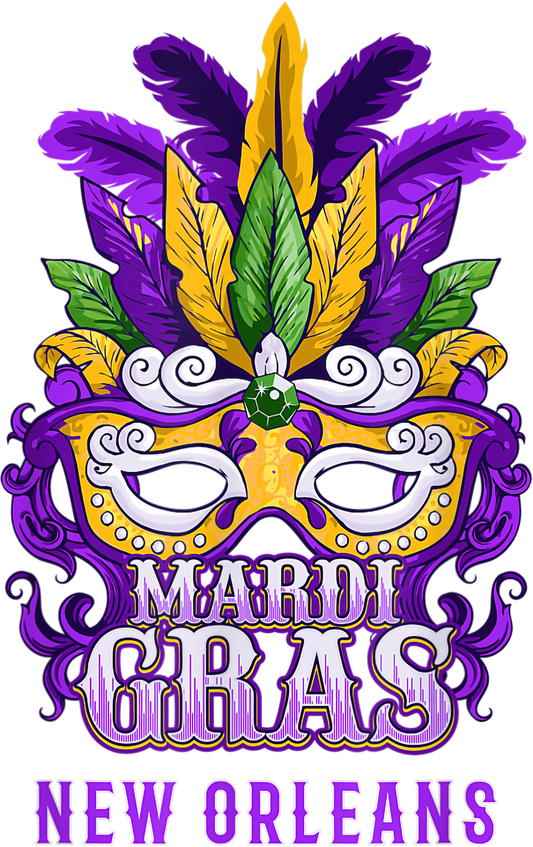 Mardi Gras 642 - Mardi Gras Parade T Shirt New Orleans Louisiana Mask Feather