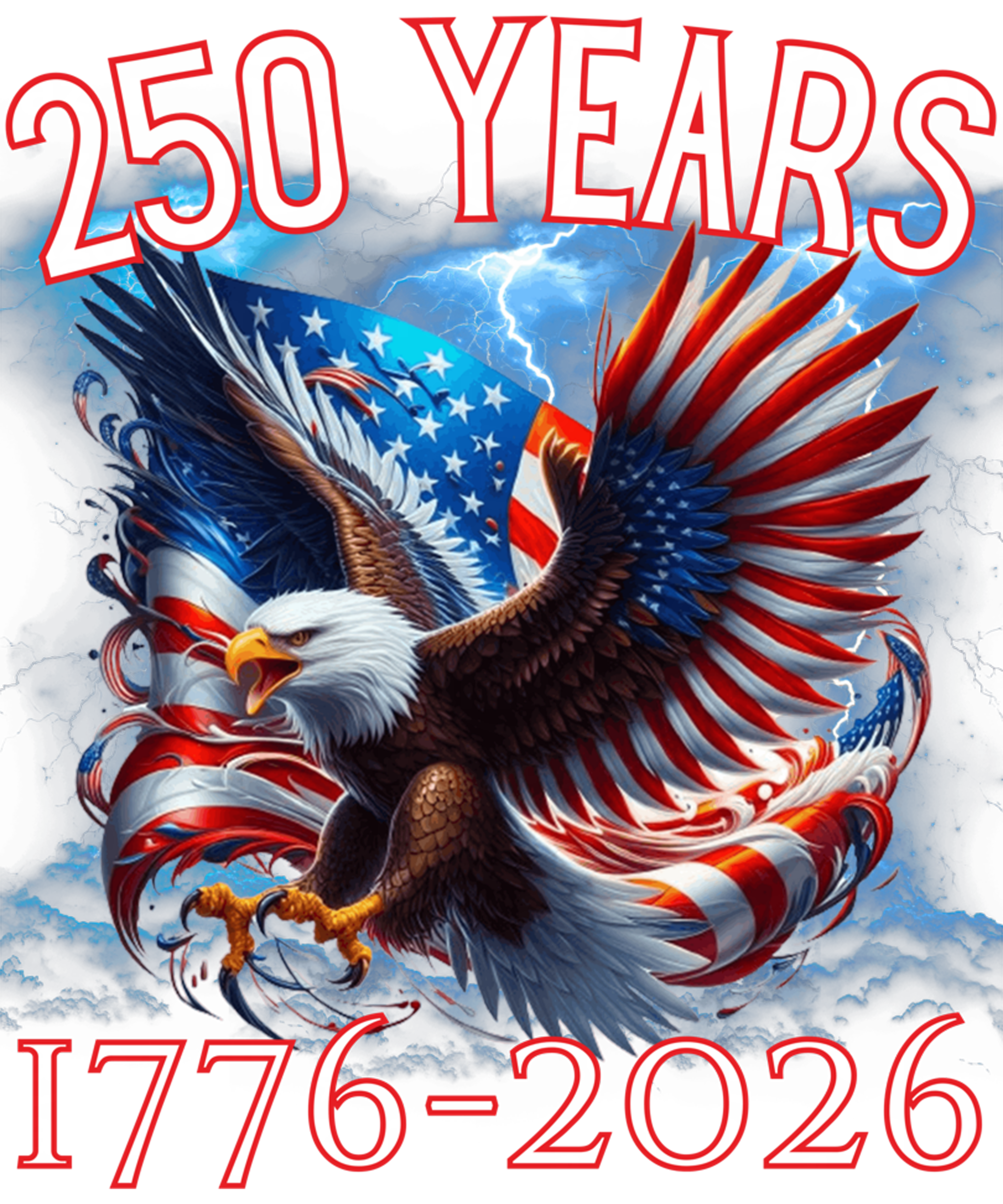 4th of July 325 - America Patriotic Eagle And Flag 250 Years 1776 2026 Sweatshirt (1)