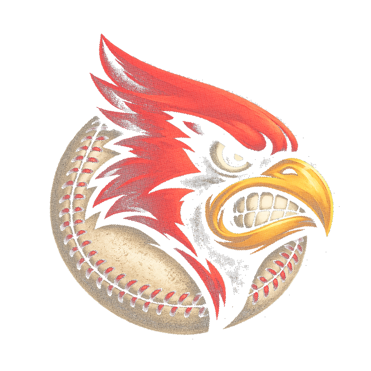 Randomness 433 - Cardinal Baseball Halftone