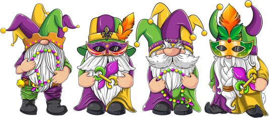Mardi Gras 437 - Gnomes Mardi Gras Funny Gnome Gift Womens Girl Kids Long Sleeve T Shirt