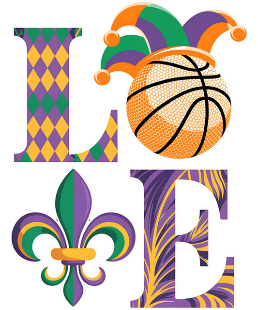 Mardi Gras 403 - Funny Love Basketball Mardi Gras Costume Carnival Women Men Sweatshirt
