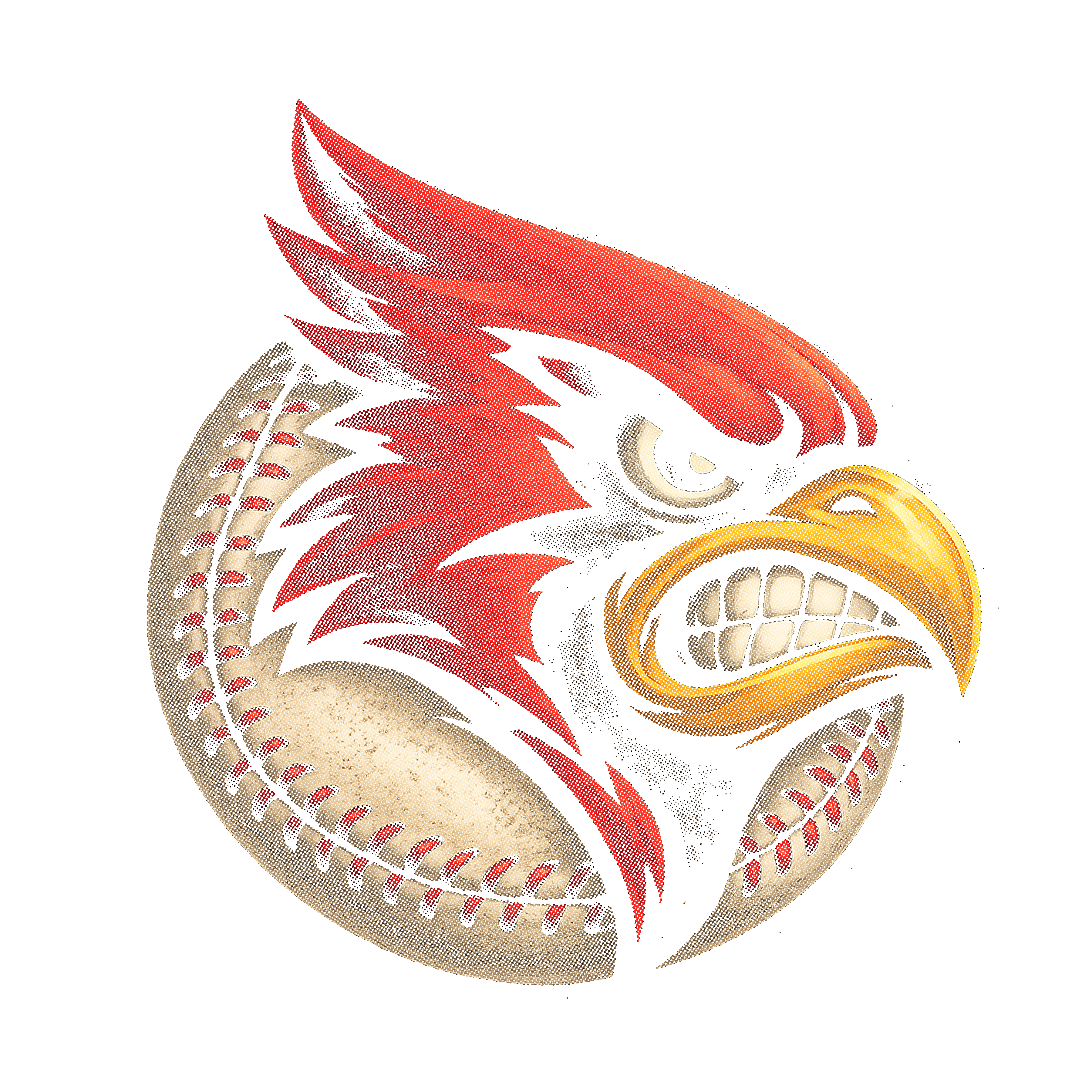 Randomness 433 - Cardinal Baseball Halftone