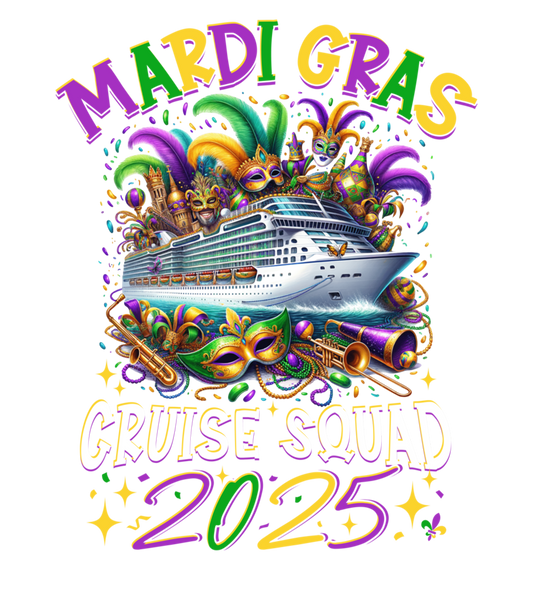Merch Mardi Gras Cruise Squad 2025 Cruising Ship Funny Long Sleeve T Shirt