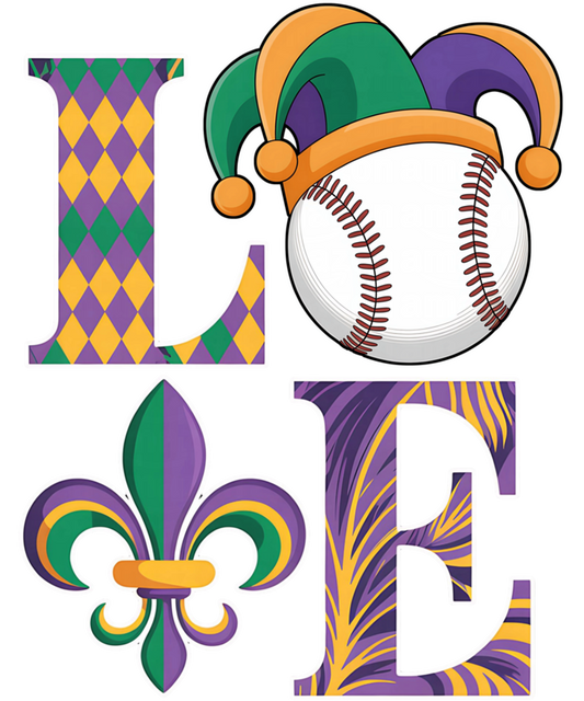 Mardi Gras 402 - Funny Love Baseball Mardi Gras Costume Carnival Women Men Sweatshirt